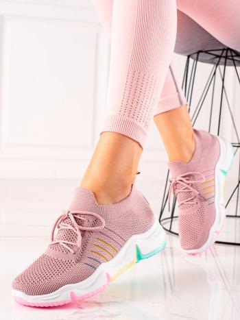 Adidași roz trendy pentru femei, fără toc, de culoare roz