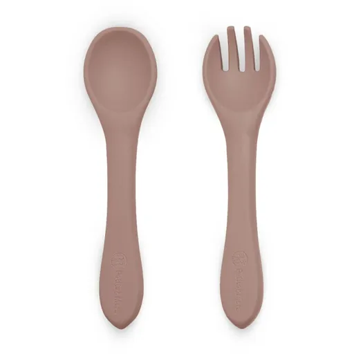 Petite&Mars Take&Match Silicone Cutlery tacâmuri Velvet Latte 6m+ 2 buc