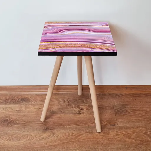 Masuta, Hanah Home, Shp88, 35x42x35 cm, Roz / Mov / Alb / Auriu