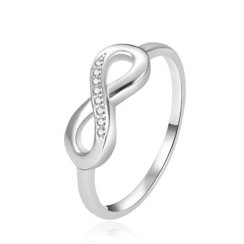 Agato Inel elegant din argint cu zircon Infinit AGT-R43W 56 mm