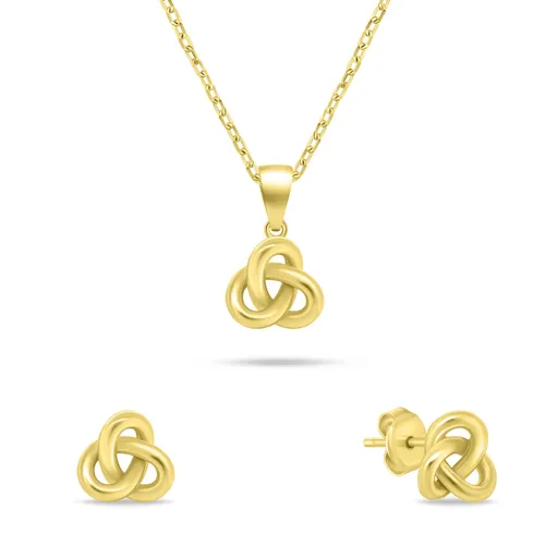 Brilio Silver Set de bijuterii placate cu aur SET271Y (colier, cercei)