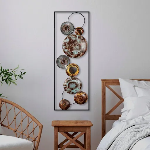 Decoratiune de perete, Textured, 90 x 32 x 4 cm, Multicolor