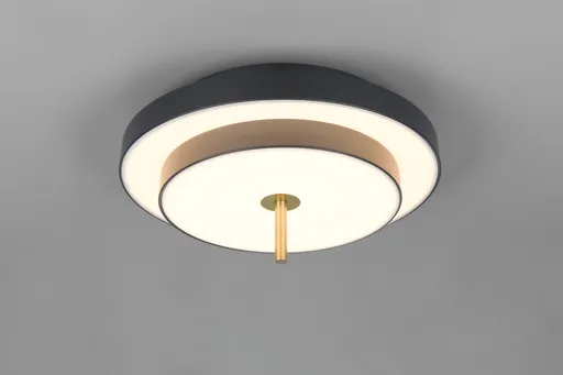 Plafoniera Keaton, TRIO, 40x20 cm, 34.5W, 1x SMD, metal, negru/auriu