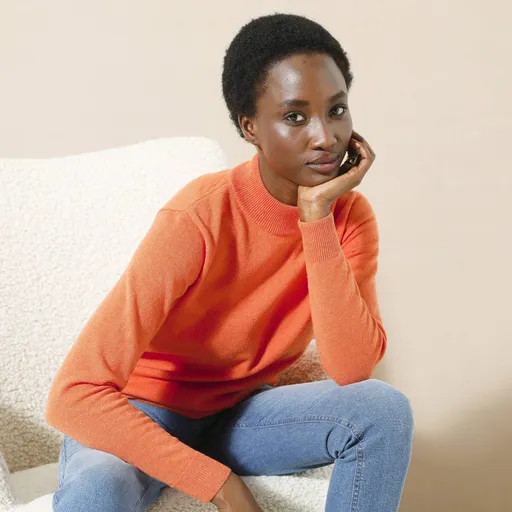 Pulover cu guler înalt, lână de miel