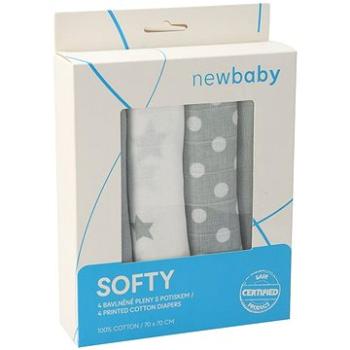 bavlněné, Softy s potiskem 70×70 cm 4 ks šedo-bílé (46900)