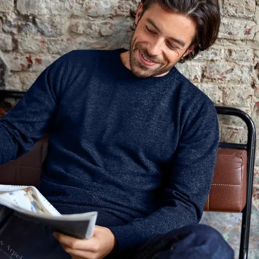 Pulover cu guler rotund, 100% acril