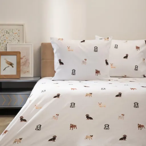 Lenjerie de pat dubla Cane, Homla, 3 piese, 160x200 cm, microfibra din poliester, multicolor