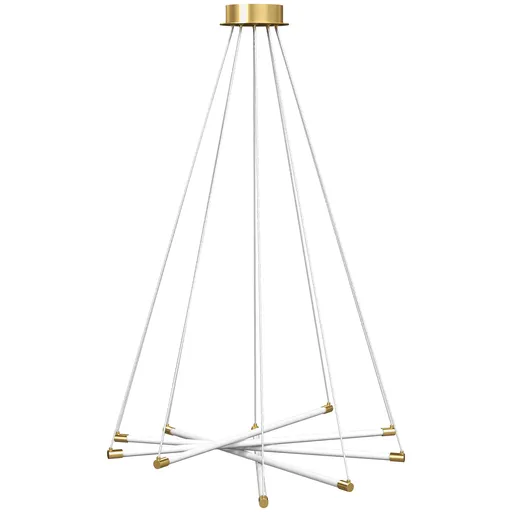 HOMCOM Lampă de tavan LED, 50 W, 5 tuburi de lumină ajustabile, reglabilă, corp de iluminat pentru living, sufragerie, bucătărie, Auriu+Alb | Aosom Ro