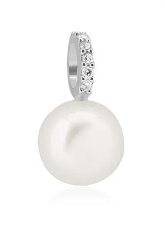 Brilio Frumos pandantiv din aur alb cu perlă 14/966.301ZIR