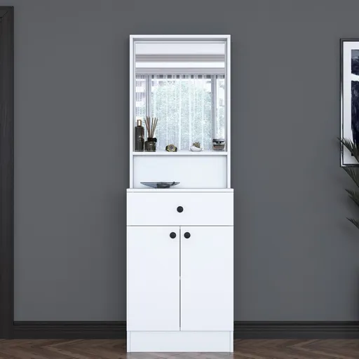 Cuier de perete, Hanah Home, P6, 60x182.8x35.5 cm, Alb