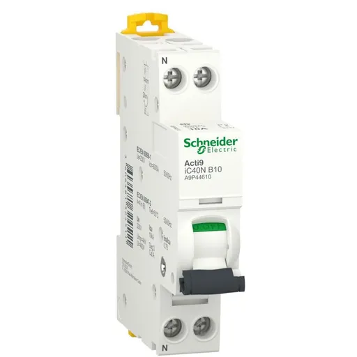 Siguranta automata 1P+N 10A 6kA/10kA curba B Schneider A9P44610