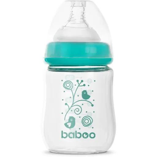 Baboo Anti-colic Glass Feeding Bottle Wide Neck biberon de sticlă 0m+ 150 ml