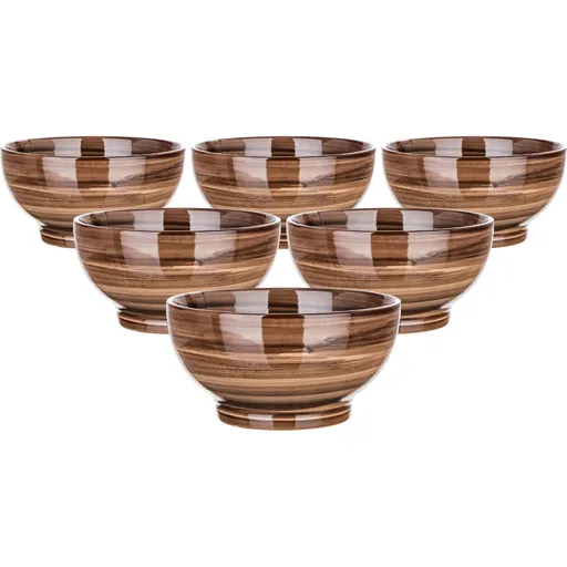 Set de 6 boluri Palas 14,3 cm, maro