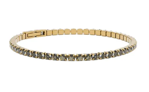 Furiosa Brățară de tenis cu cristale gri Swarovski SB-MIDNIGHTTENNIS-G 17 cm