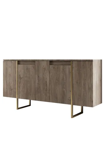 Consola, Hanah Home, Luxe, 160x35x80 cm, Nuc / Aur