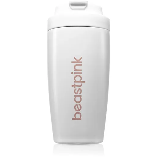 BeastPink Thermo Mug cană termoizolantă cu pai culoare White 500 ml