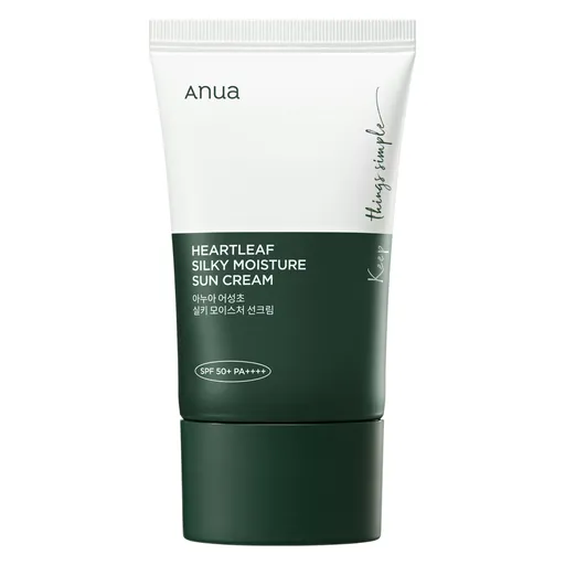 Anua Cremă hidratantă cu protecție solară pentru față SPF 50+ Heartleaf (Silky Moisture Sun Screen) 50 ml