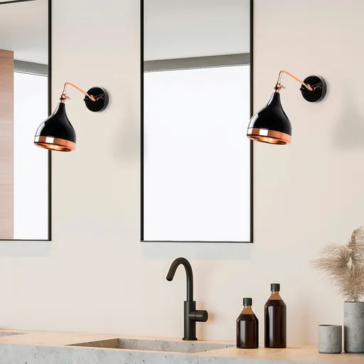 Aplica de perete, Opviq, 892OPV1359, Negru/Cupru