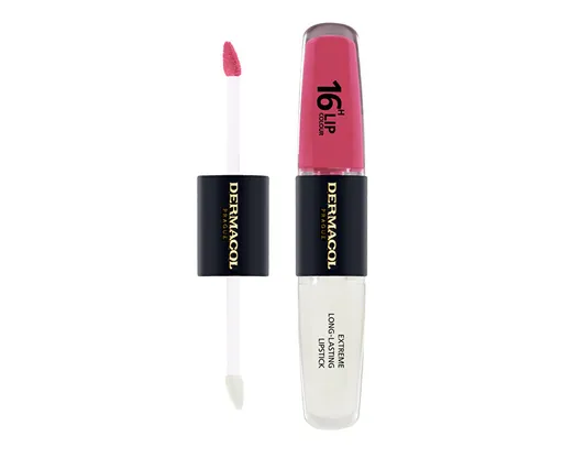 Dermacol Culoare pentru buze în două faze de lungă durată si luciu 16H Lip Colour (Extreme Long-Lasting Lipstick) 4 + 4 ml 6