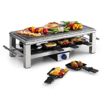 Klarstein SCHMELZLETTE RACLETTE, 1500 w, placă din piatră naturală, construcție din oțel inoxidabil