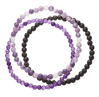 Evolution Group - Pavona Set de brățări cu mărgele din pietre minerale 43043.3 violet