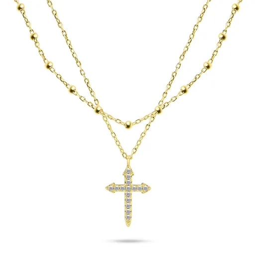 Brilio Silver Colier dublu elegant placat cu aur NCL93Y