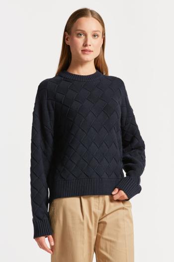 PULÓVER GANT D2. WEAVE KNIT C-NECK EVENING BLUE