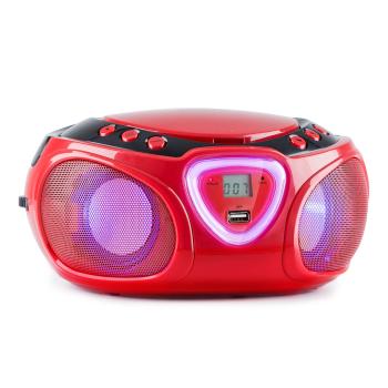 Auna Roadie CD Boombox UKW Radio, Light Show, CD Player, Bluetooth 5.0