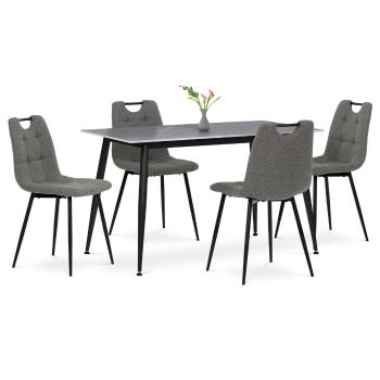 Set de masă cu blat ceramic și 4 scaune, gri, gri