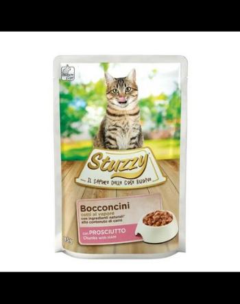 STUZZY Bocconcini Chunks with Ham 85g jambon in sos pentru pisici adulte