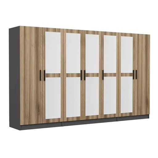 Dulap pentru haine, Hanah Home, Kale, 315x210x52 cm, Antracit