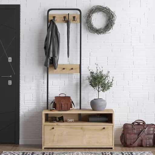 Cuier de perete, Hanah Home, Nicole, 90x170x35 cm, Maro