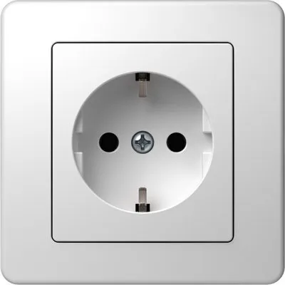 Ekonomik Priza SCHUKO 1P 16A ST IP20 Alb, TEM Modul TEM-VE10PW-B