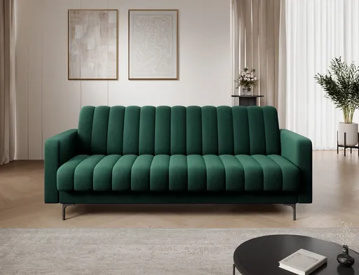 Canapea extensibila 3 locuri ELTAP, Roneyy, 212x89x86 cm, lemn/poliester, verde