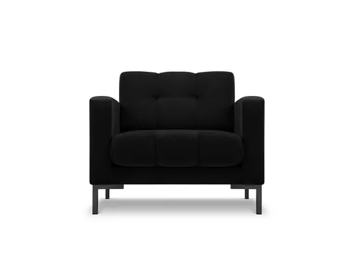 Fotoliu, Mamaia, Micadoni Home, BL, 87x92x75 cm, catifea, negru