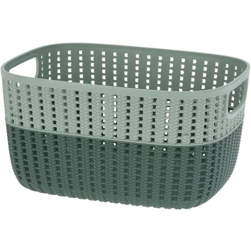 Coș de plastic Duo, verde, 28,6 x 21,8 x 15,1 cm, verde