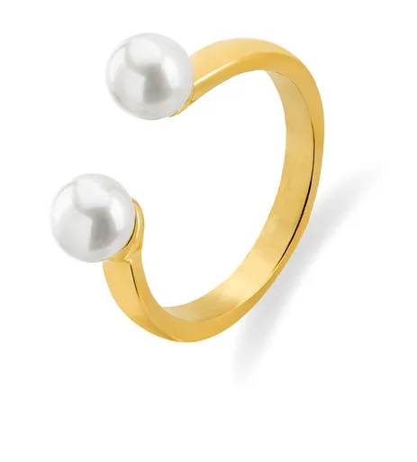 Troli Inel deschis placat cu aur cu perle VAAXA357G