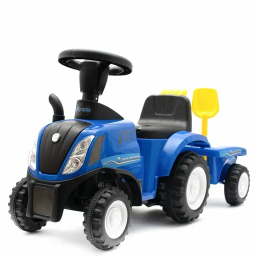 Tractor pentru copii Baby Mix cu remorcă și unelte New Holland, albastru, albastru