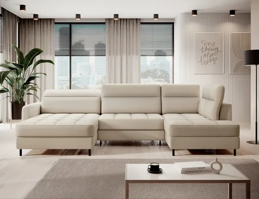 Coltar extensibil stanga 4 locuri ELTAP, LT-18MAN, Berrto, 306x165x100 cm, lemn/poliester, bej