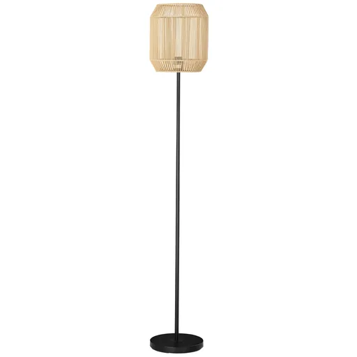 HOMCOM Lampadar de podea pentru living abajur din sfoara de hartie design natural baza E27 Max. 40W - Ø 26 x 164H cm | Aosom Romania