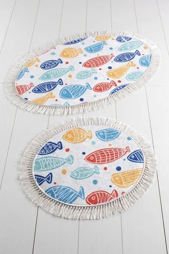 Set 2 covorase de baie, Chilai, Fish DJT - Colourful