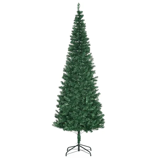 Brad de Craciun Artificial 210cm 631 Ramuri Dese din PVC ecologic, Baza Ф50, Verde, Decoratiune de Craciun HOMCOM | Aosom Romania