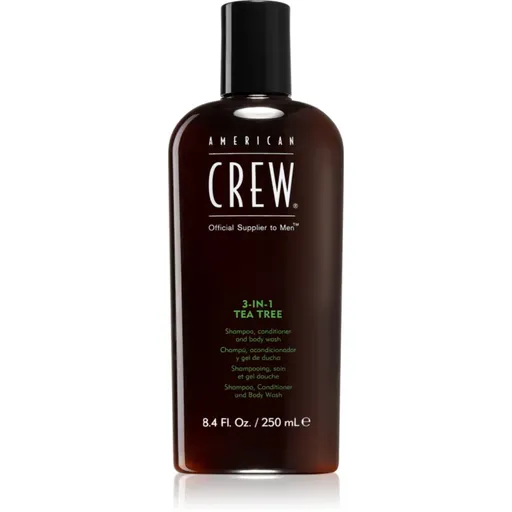 American Crew Hair & Body 3-IN-1 Tea Tree sampon, balsam si gel de dus 3in1 pentru barbati 250 ml