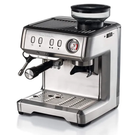 Espressor Ariete ESPRESSO METAL 1313/10, 1600W, 15 bar, 2 L, Cafea boabe, macinata si doze E.S.E, Manometru, Inox