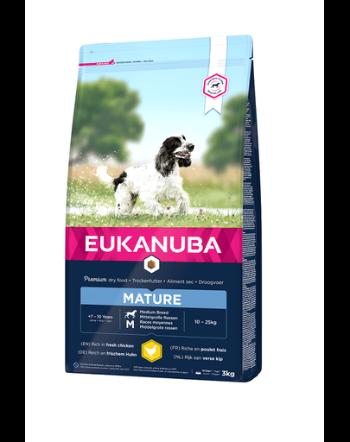 EUKANUBA Senior Medium Breeds Chicken Hrana uscata pentru caini senior de talie medie, cu pui si curcan 3 kg