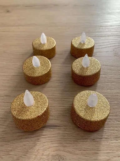 6 luminițe de ceai aurii