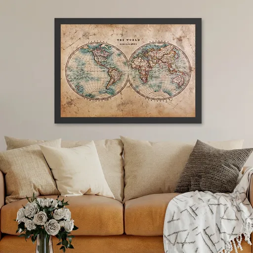 Tablou decorativ, The World (55 x 75), Polistiren, Multicolor