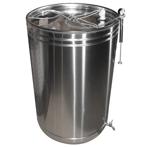 Butoi (cisterna) INOX cu capac flotant 250 L si camera din silicon, cadou robinet din INOX