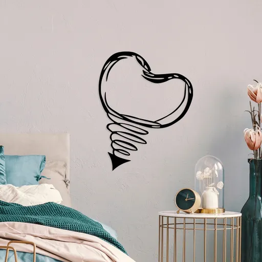 Decoratiune de perete, Fall In Love, Dimensiune: 55 x 70 cm, Negru