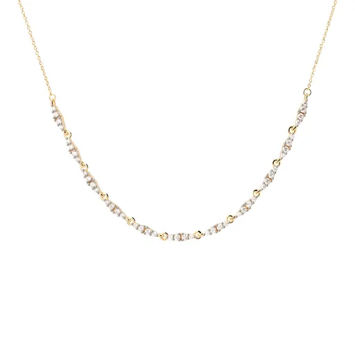 PDPAOLA Colier de lux placat cu aur cu zirconi Spice Vanilla CO01-682-U